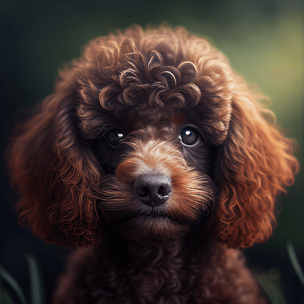 A close up of a dog's face with a blurry background.