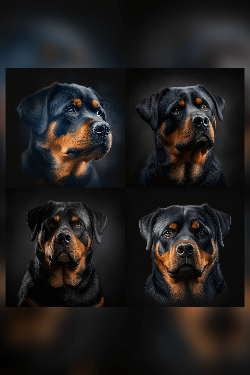 A series of photoshopped images of a dog.