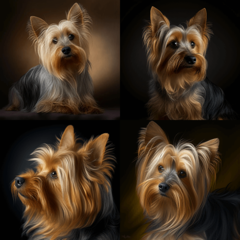 A digital painting of a dog's face by Teresa Copnall.