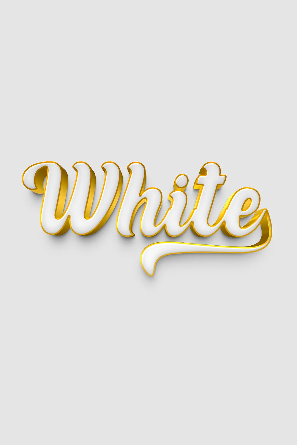 A 3d rendering of the word white on a white background.