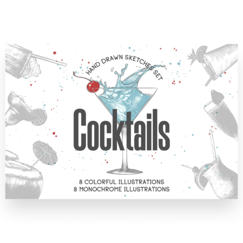 Poster for a cocktail party with a cocktail in a martini glass.