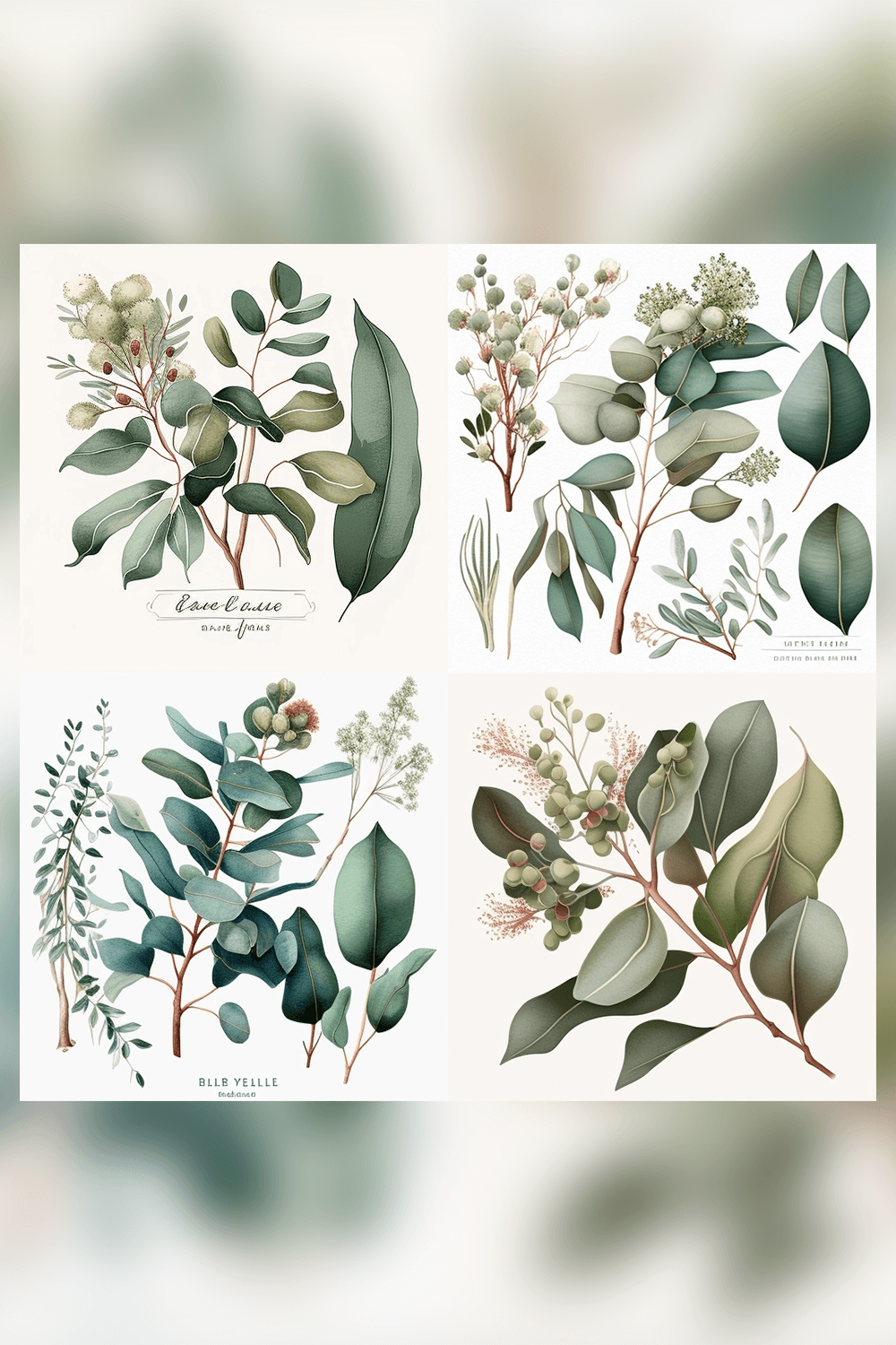 Bunch of different types of leaves on a white background.