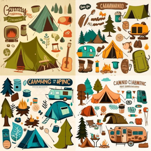 Collection of camping related items.