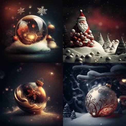 Series of four christmas images with a snowman.