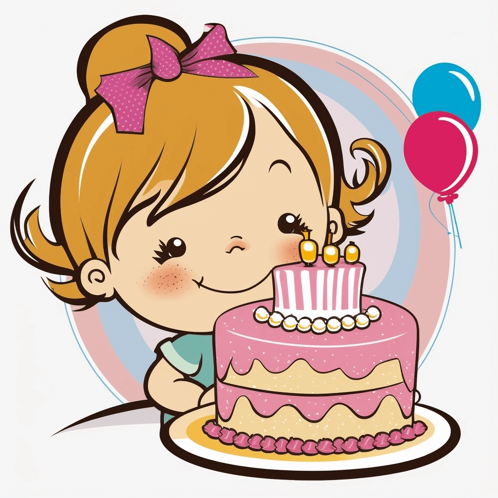 Little girl blowing out candles on a birthday cake.