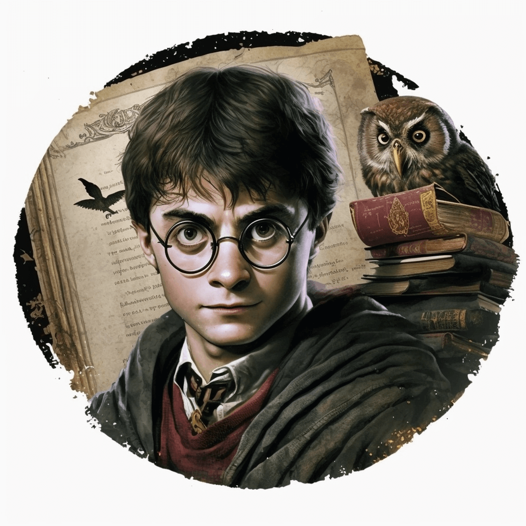 Picture of a harry potter with an owl.