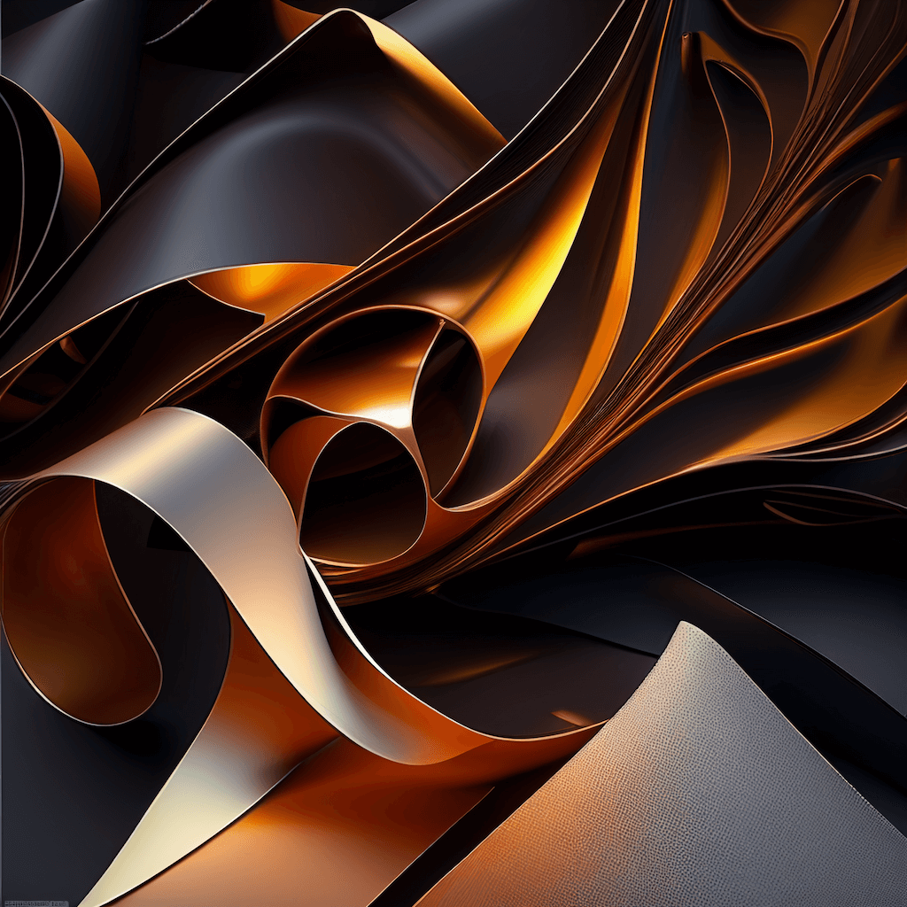 Computer generated image of gold and black material.