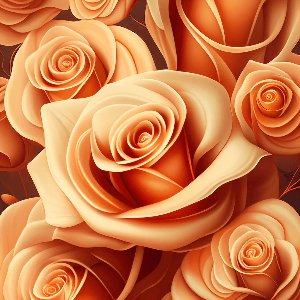 Close up of a bunch of orange roses.