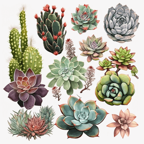 Free Succulent Clipart – MasterBundles