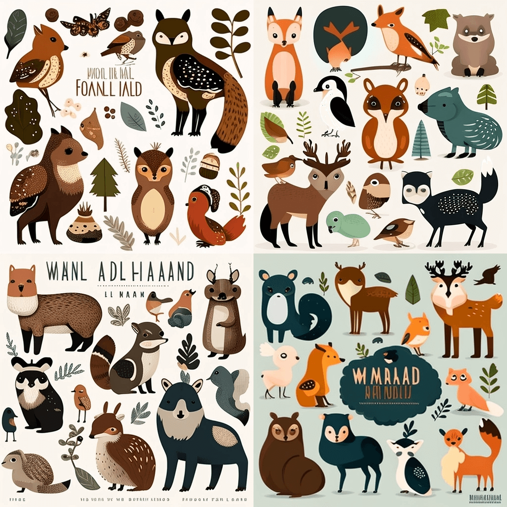 free woodland animal clipart cover image