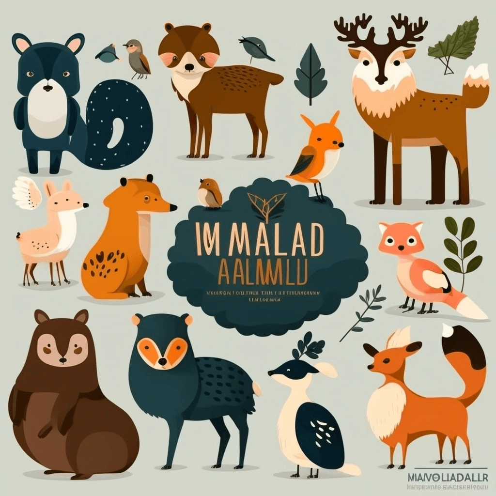 Bunch of animals that are in a circle.