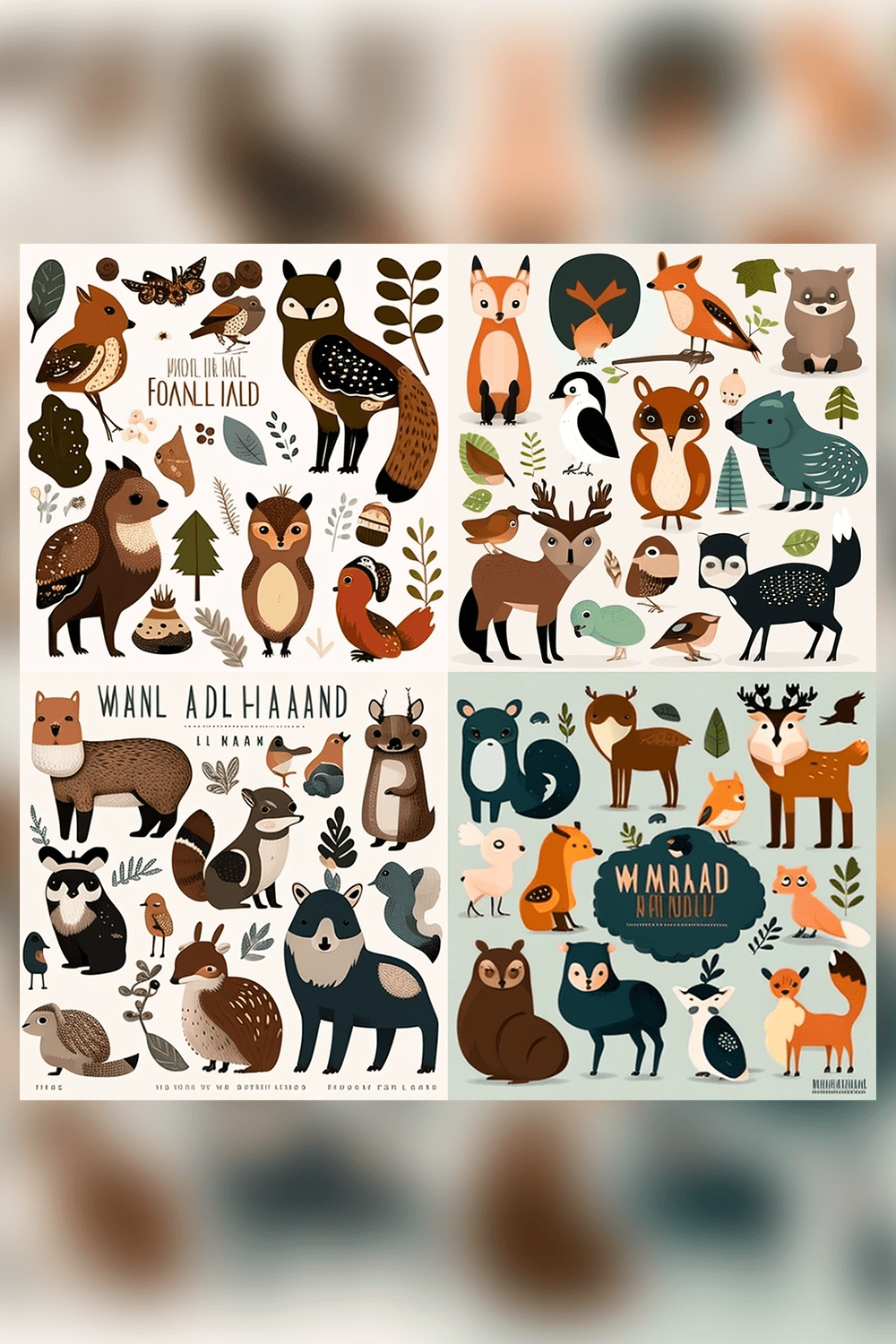 Sheet of stickers with different animals.
