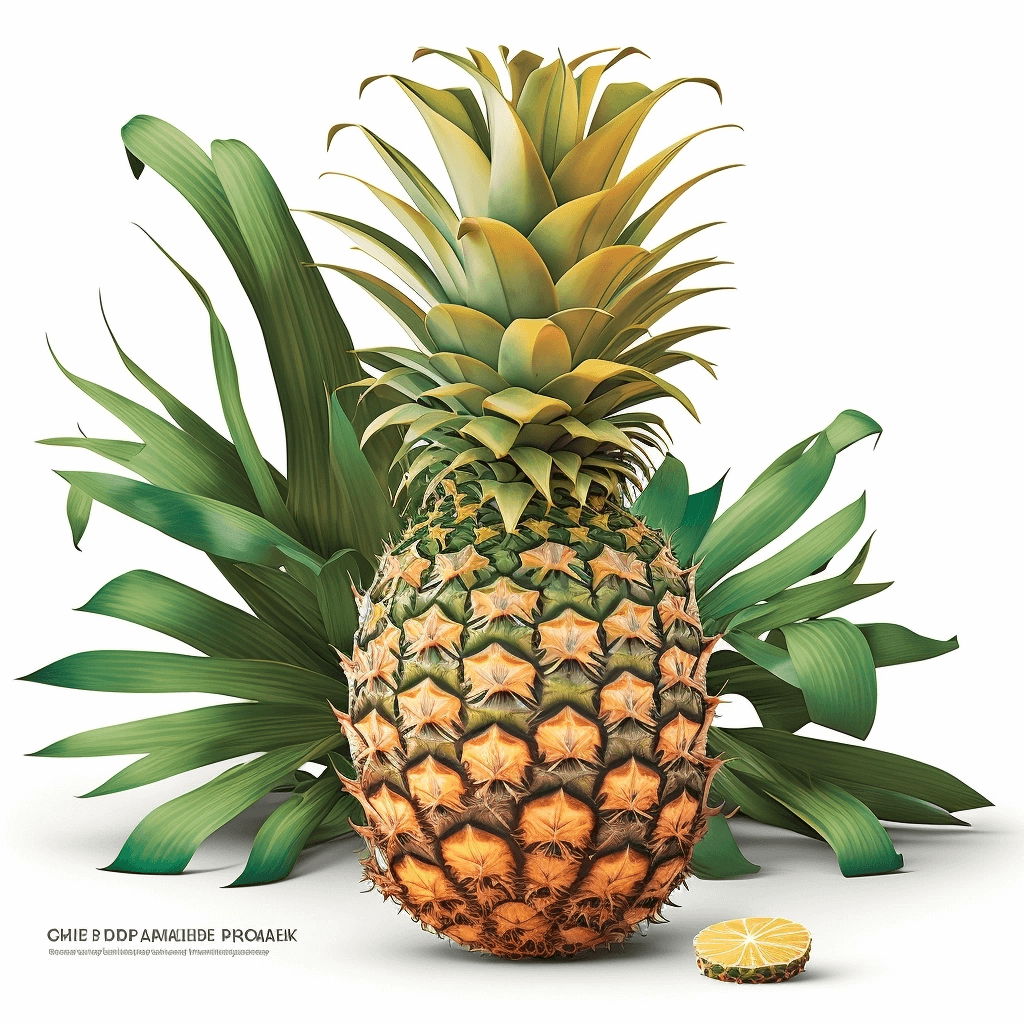 Pineapple with a bite taken out of it.