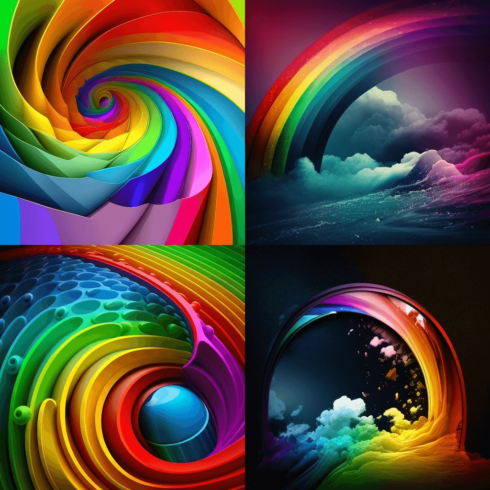 Set of three pictures with different colors.
