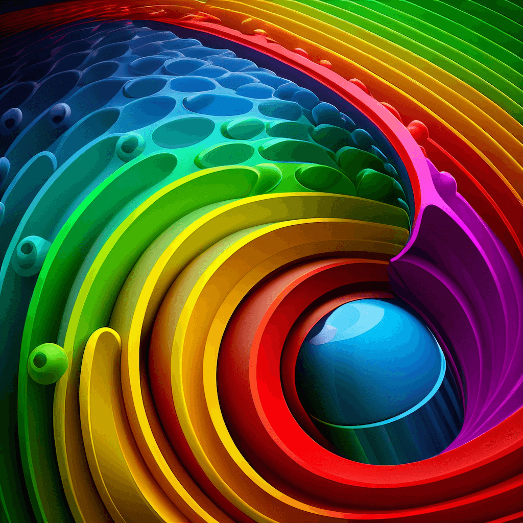 Multicolored abstract background with circles and bubbles.