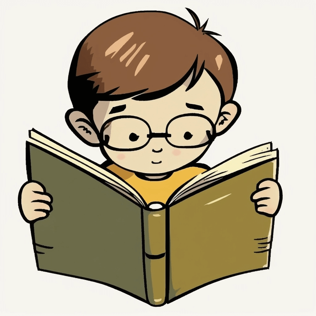 toddler reading clipart