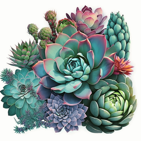 Succulent Clipart Free – MasterBundles