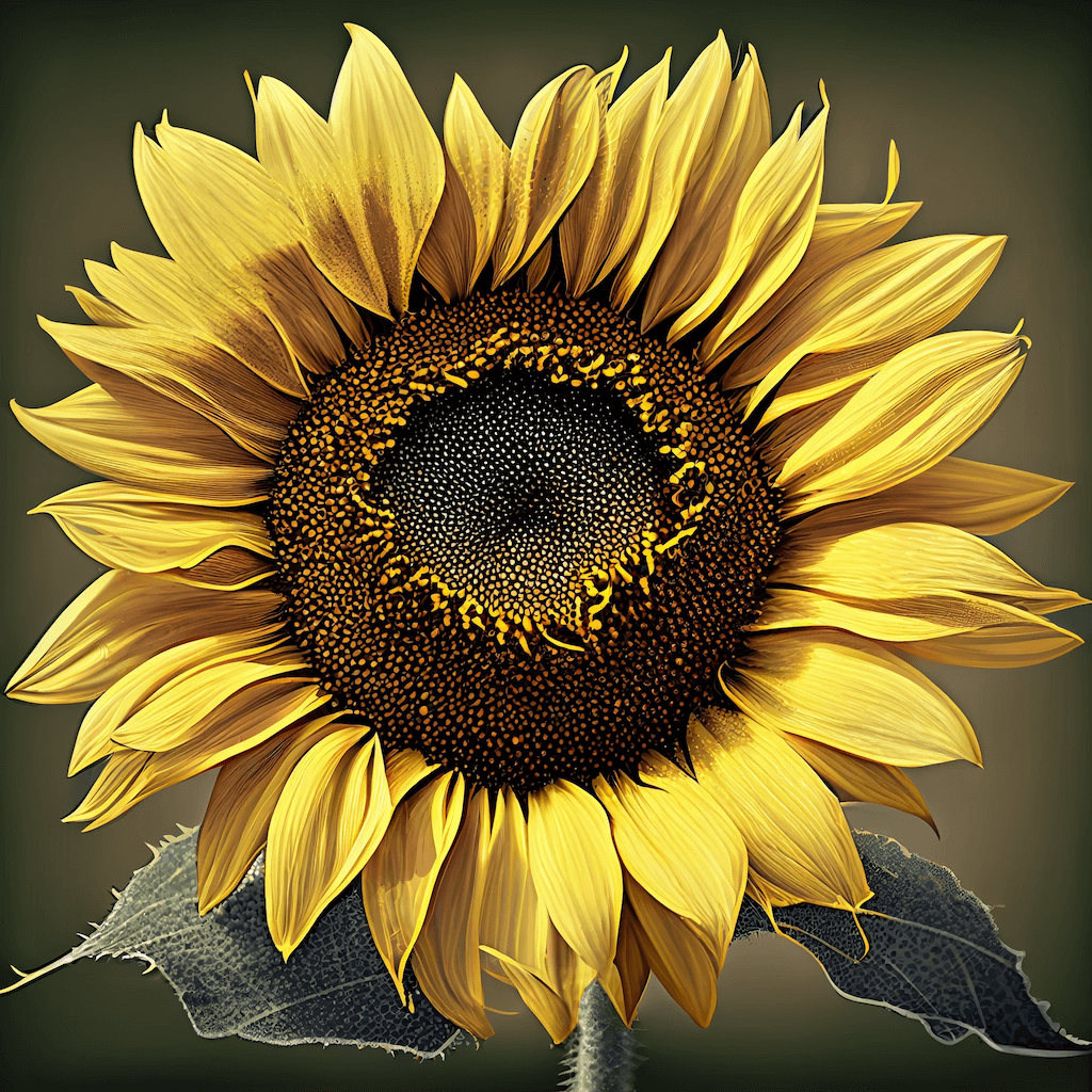 Large sunflower with a green background.