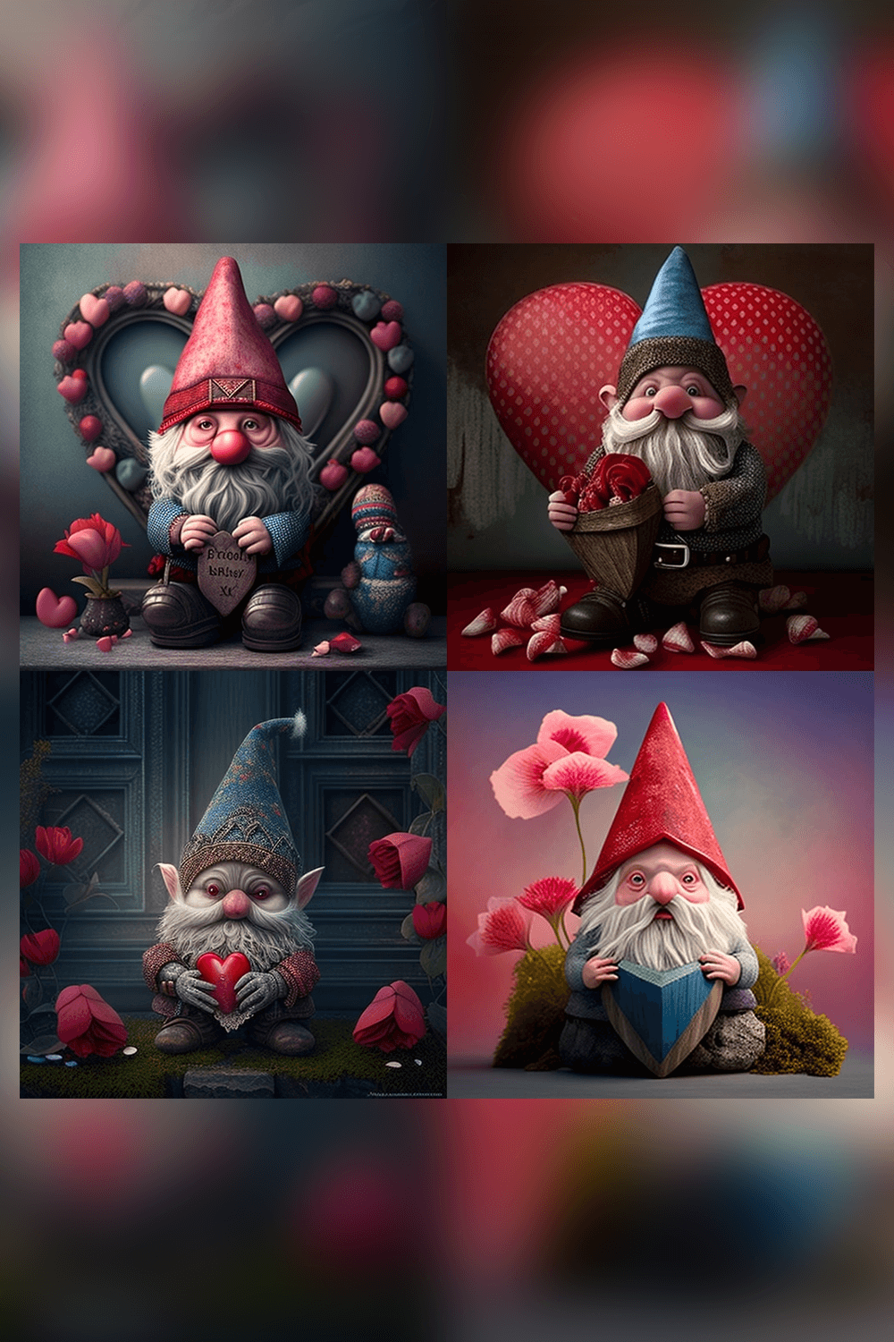 Series of photoshopped images of gnomes.